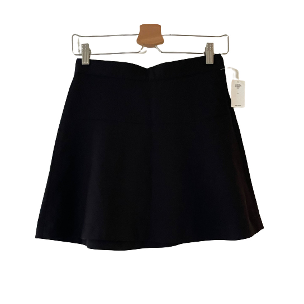 GAP Size 0 Womens‎ Seamed Flirty Mini Skirt Textured Flared Side Zip Black NWT